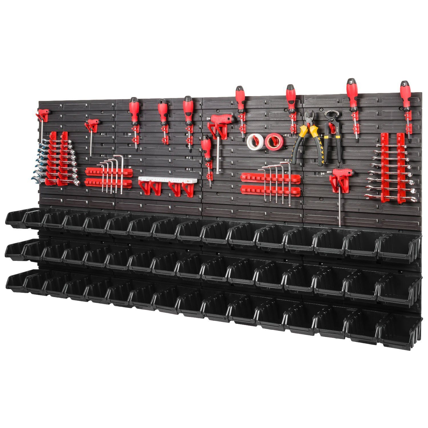*BEST-SELLER* Ensemble mural à outils Porte-outils avec système de rangement mural perforé Étagère murale perforée à outils Ensemble d'étagères d'atelier