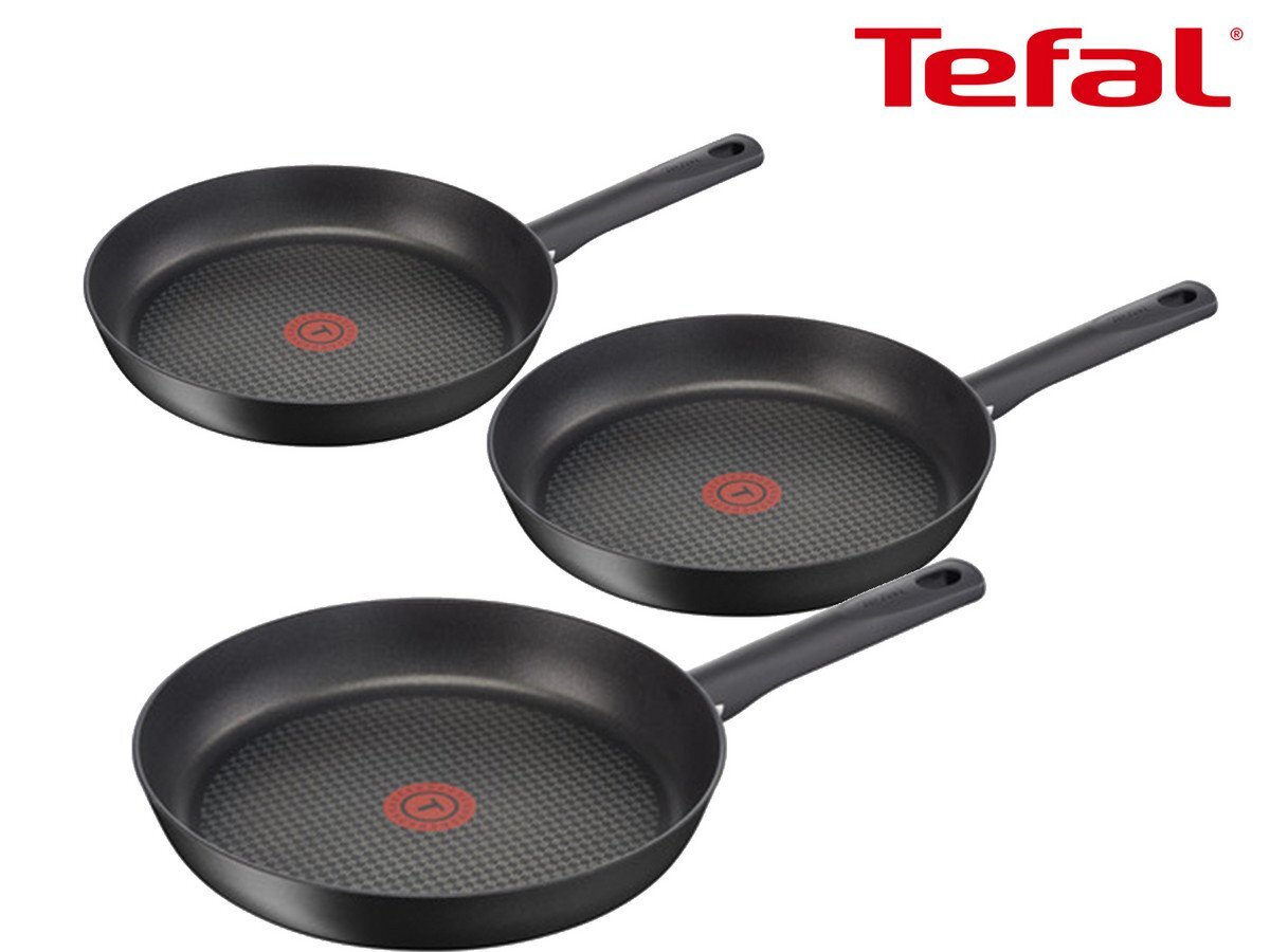 Zestaw patelni Tefal, składający się z 22cm + 24cm + 28cm Zestaw patelni Tefal, składający się z 22cm + 24cm + 28cm