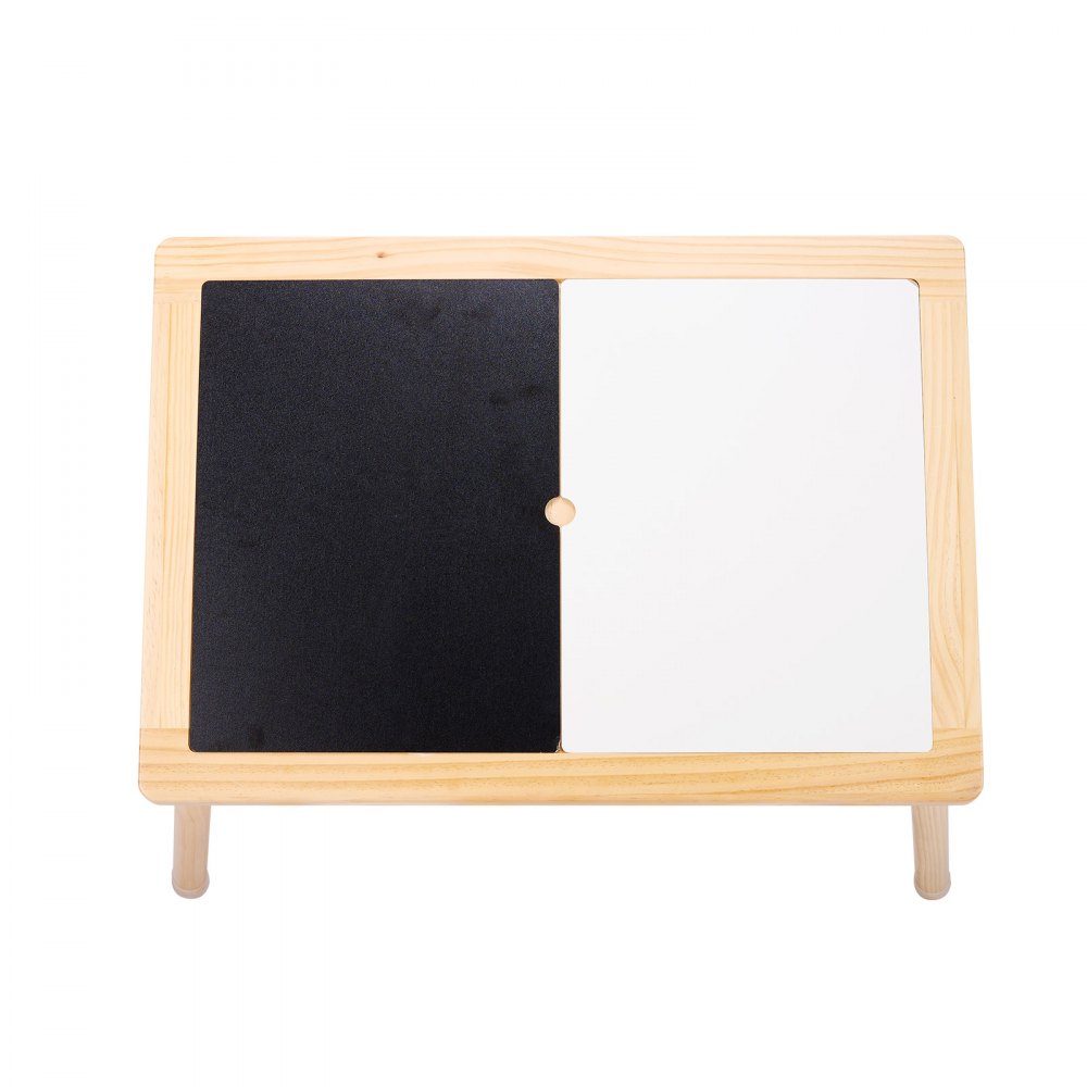 Sensorische placemat, activiteitentafel, kinderzitset en zand- en waterspeeltafel met 2 krukken en 2 opbergbakken en papierrolhouder, houten kindertafel - cadeau voor kinderen