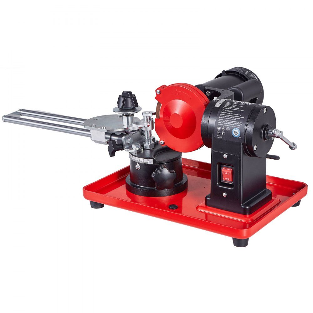 Affûteur de lame de scie 370 W, meuleuse de lame de scie circulaire 2890 tr/min avec meule de 125 mm, machine d'affûtage électrique avec angle de réglage pour lames de scie de 80 à 700 mm, affûteuse de lame de scie pour le travail du bois – Réf. HT-23548
