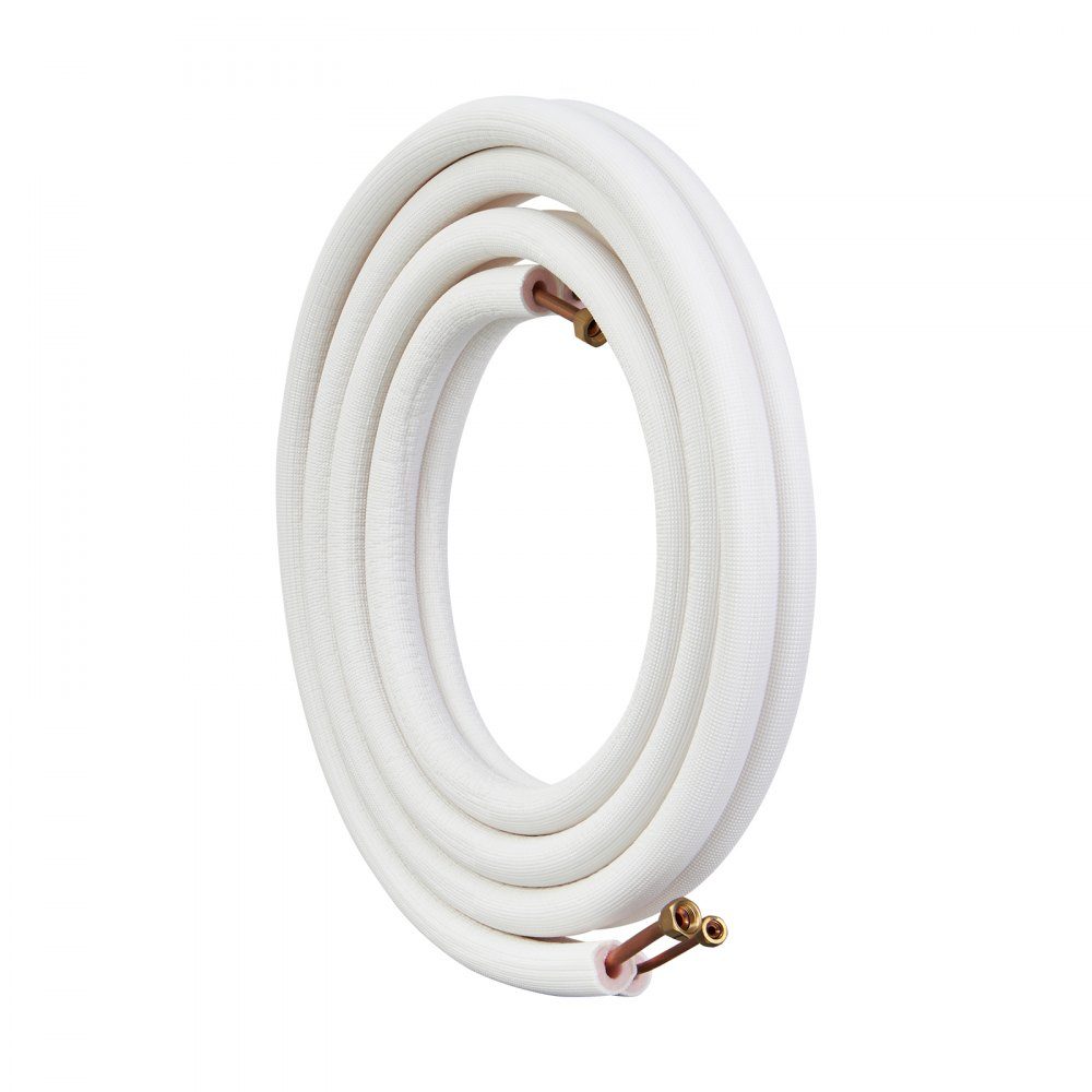 4876.8mm mini split line kit, 6.4 and 9.5mm OD, copper pipes and three-layer insulation, for air conditioning or heat pump equipment and HVAC with extensive accessories – Part No. HT-24304
