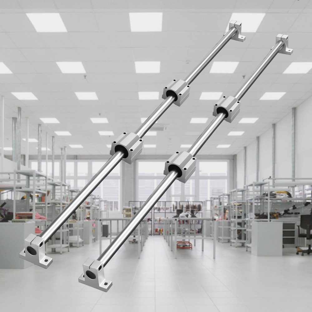 Lineaire geleiderailset, SFC20 1000 mm, 2 stuks 1000 mm SFC20 geleiderails, 4 stuks SC20 schuifblokken, 4 stuks railsteunen, lineaire rails en lagerset voor geautomatiseerde machines