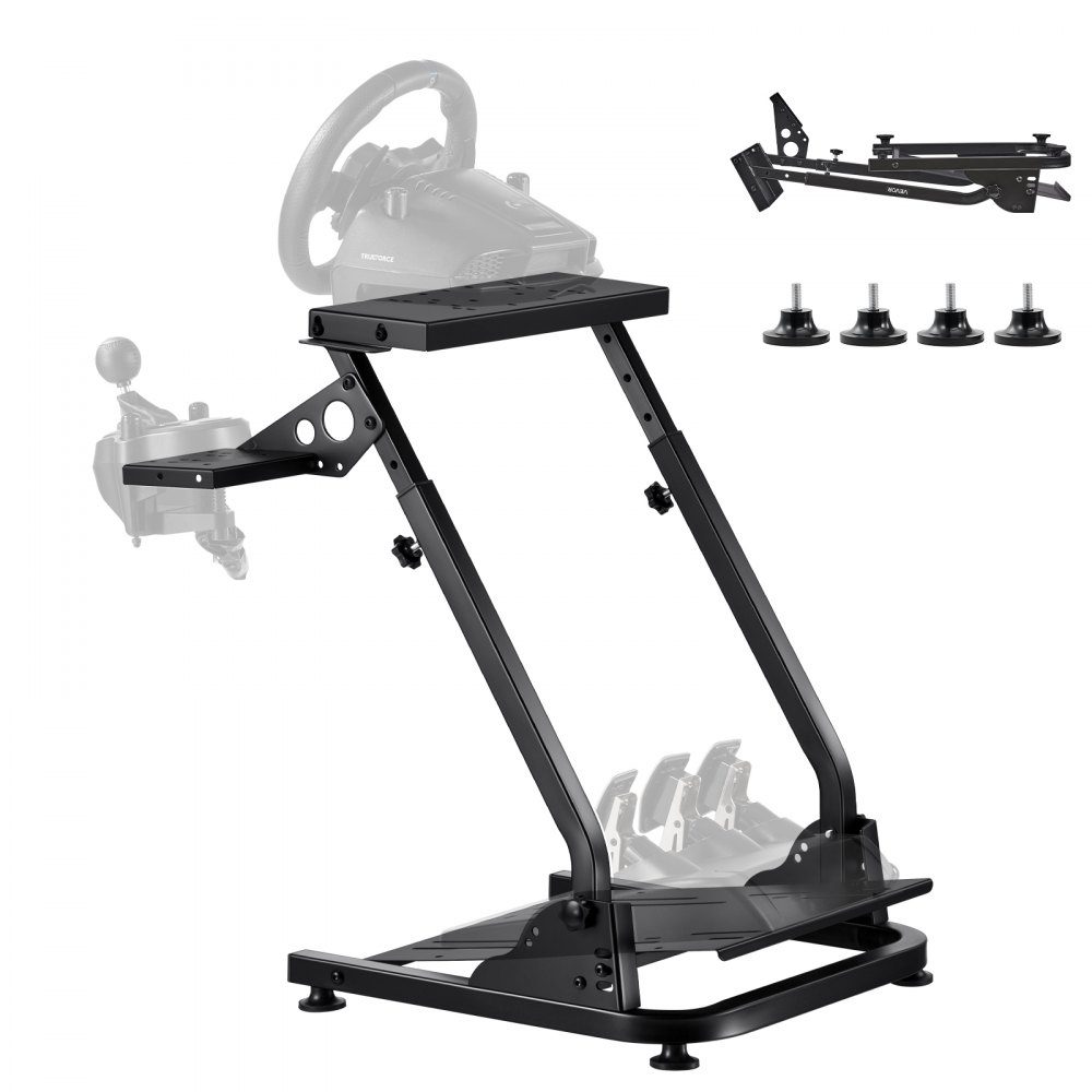 Steering wheel stand adjustable & foldable simulator stand for Logitech G29 G27 G920 G923, Thrustmaster T300RS T300GT T248 TS-PC TSXW Gaming Cockpit, pedal simulator not included