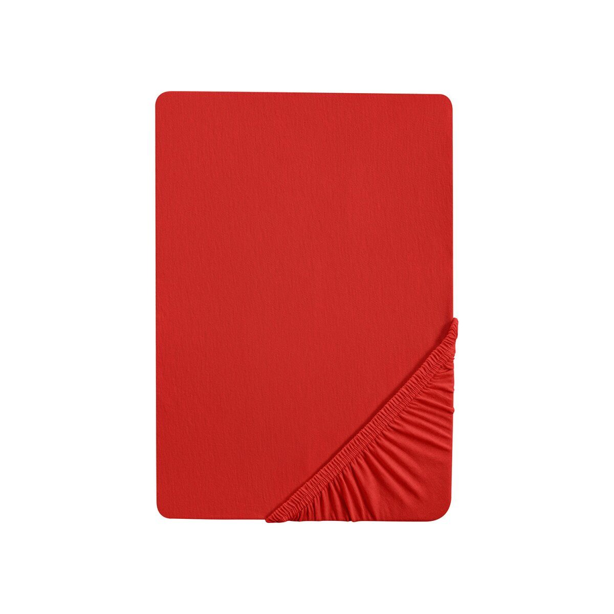 Biberna Spannbettlaken Elastan Jersey, 90-200 x 200 cm (Rot, 180 - 200 x 200 cm)