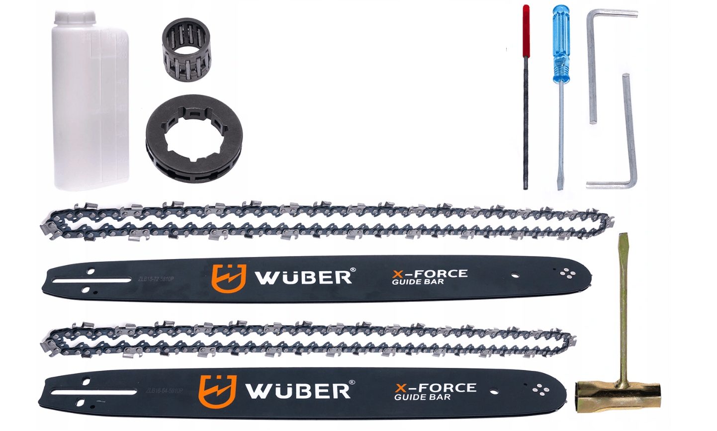 Petrol chainsaw Chainsaw for forestry work in an XXL starter set