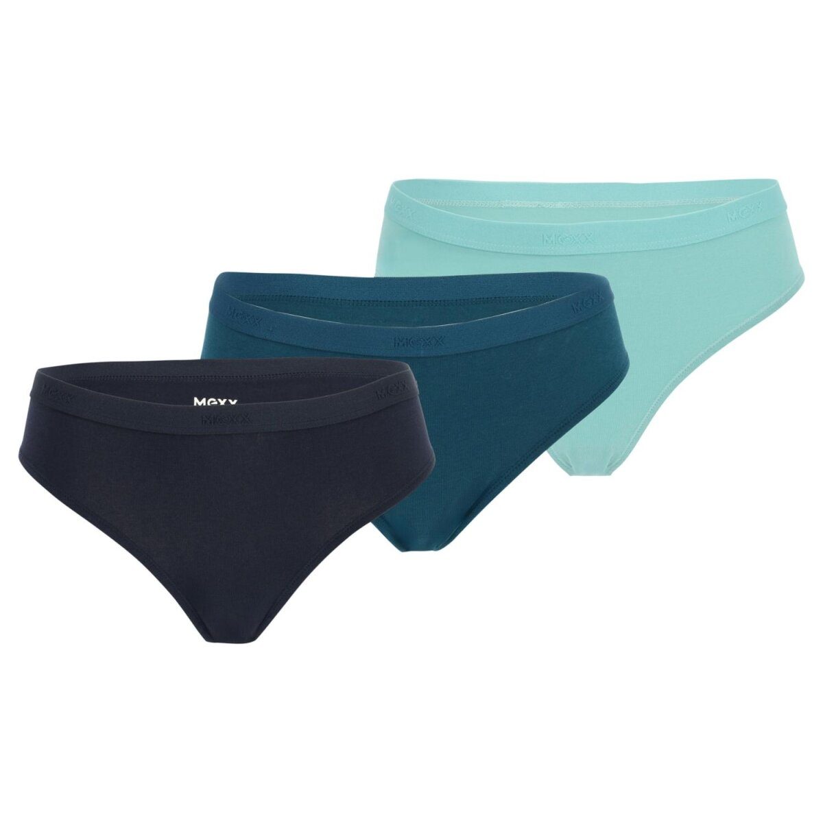 MEXX damesslip, set van 3 (zwart/petrol/groen, M)