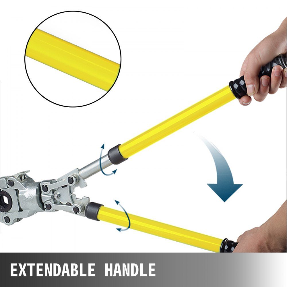 Pressing pliers V12, V15, V22, V28, TH16, TH20, TH26, TH32 mm, crimping pliers, pressing pliers with 360° rotating head and ergonomic rubber handle, portable pipe pressing pliers, manual cable lug pliers