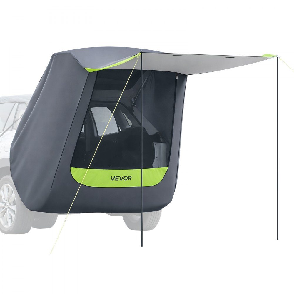 Heckklappenzelt, Autozelt (1,5 x 1,5 m Hauptzelt), wasserdicht (PU2000 mm), Campingzelt mit Markise und Tragetasche, SUV-Heckzelt für Camping, Wandern, Outdoor-Aktivitäten, tragbar