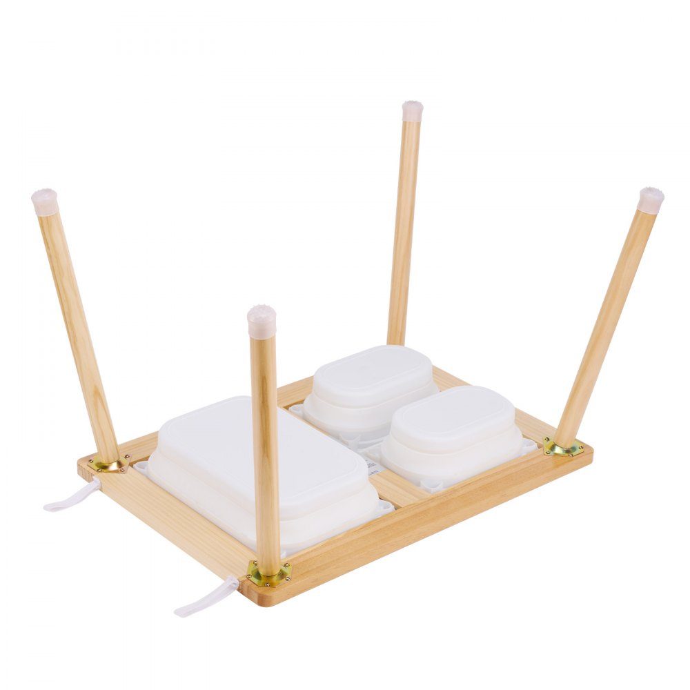 Sensory Table, Kids Activity Table with 3 Foldable Storage Bins and Paper Roll Holder, Sand and Water Table, Wooden Sensory Drawing Table, Gifts for Kids