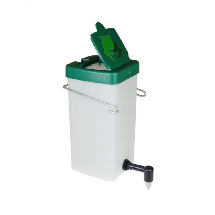 Waterer for poultry - 1 liter, 90° - white-green rabbit, hare, rodent