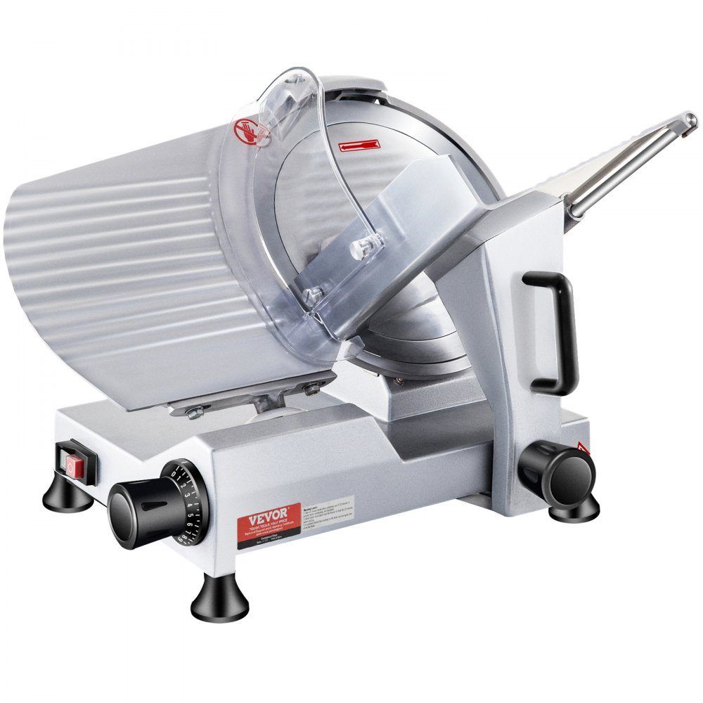 Commercial Meat Slicer, 240W Electric All Slicer Food Slicer with 10" Carbon Steel Blade, 0-12mm Adjustable Thickness for Meat, Cheese, Vegetables etc
