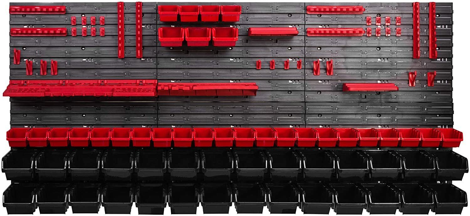 Stacking box wall shelf, workshop shelf, visible storage box, box, tool holder, hook set