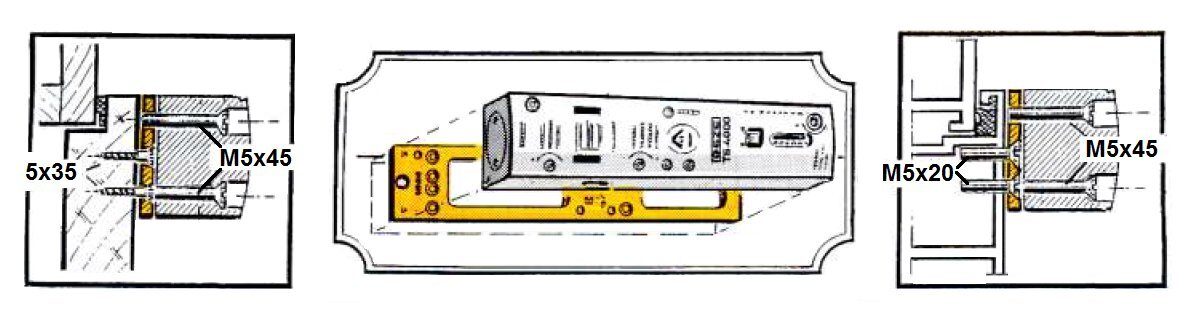 Plaque de montage pour ferme-porte GEZE TS 4000 argent 049185