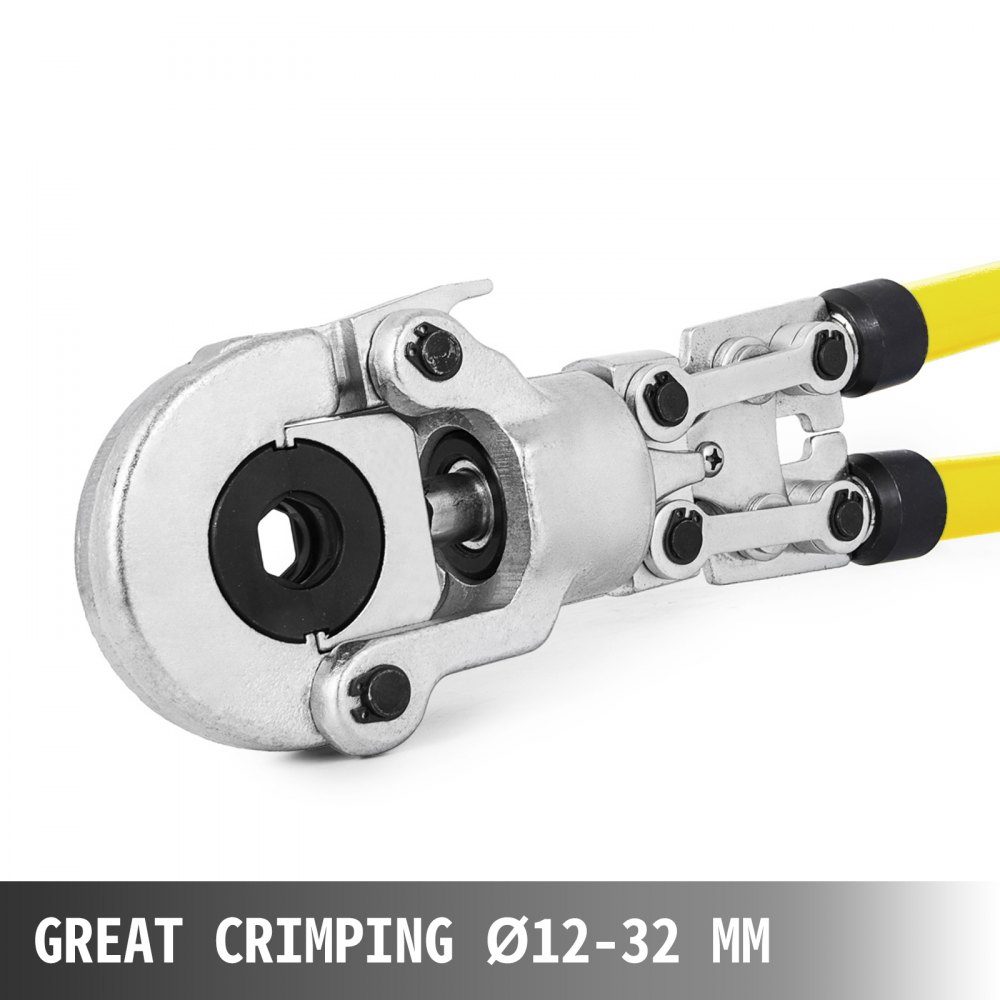 Pressing pliers V12, V15, V22, V28, TH16, TH20, TH26, TH32 mm, crimping pliers, pressing pliers with 360° rotating head and ergonomic rubber handle, portable pipe pressing pliers, manual cable lug pliers