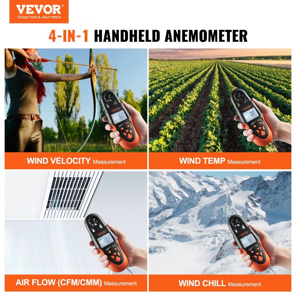 Anemometer 78,4 MPH Luftgeschwindigkeitsmesser 191 x 67 x 43 mm Anemometer IP44 Windmesser Windstärkemesser MAX/MIN/AVG/CU Windgeschwindigkeitsdaten Bluetooth-Geschwindigkeitsmesser