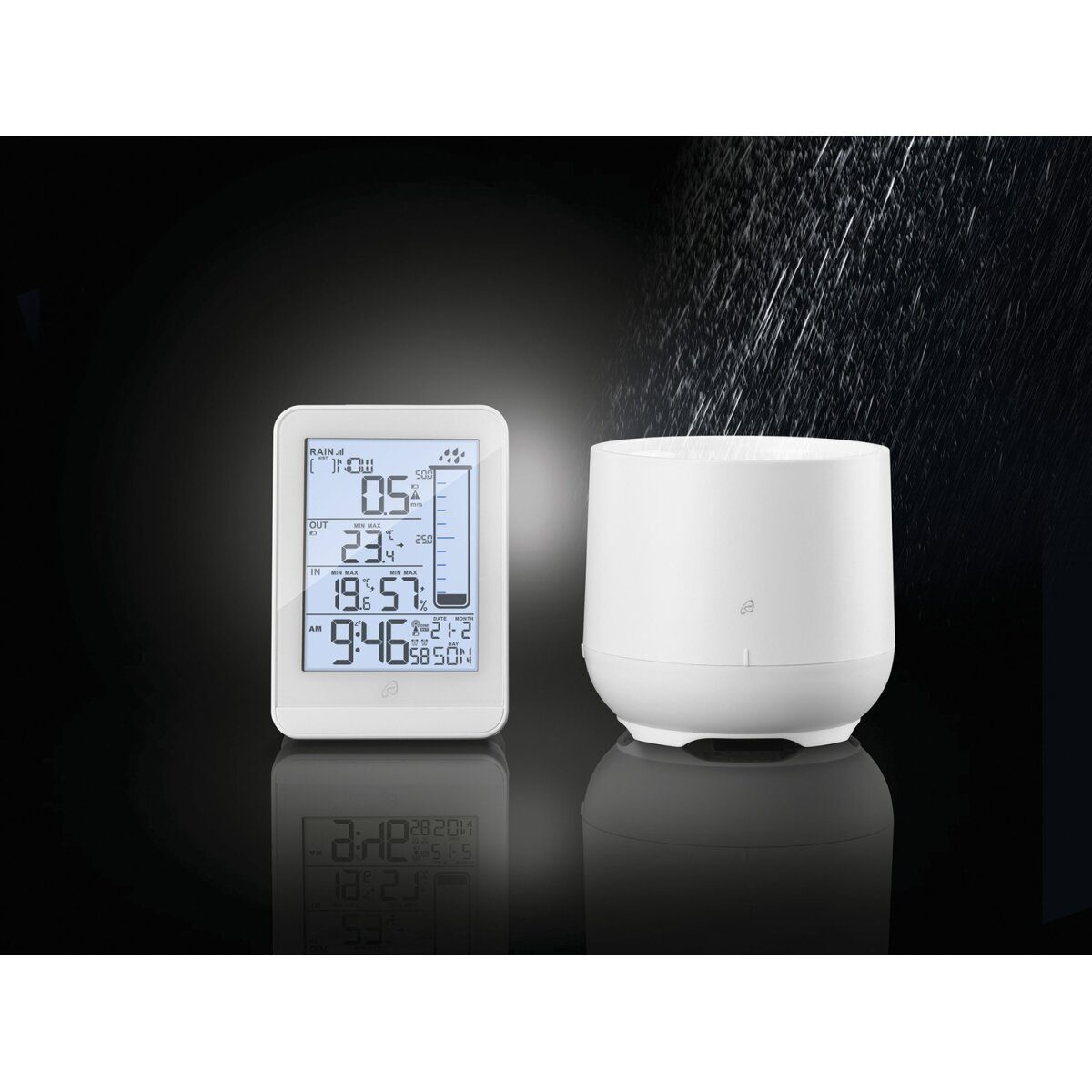 AURIOL® Funkwetterstation mit Regenmesser, weiß