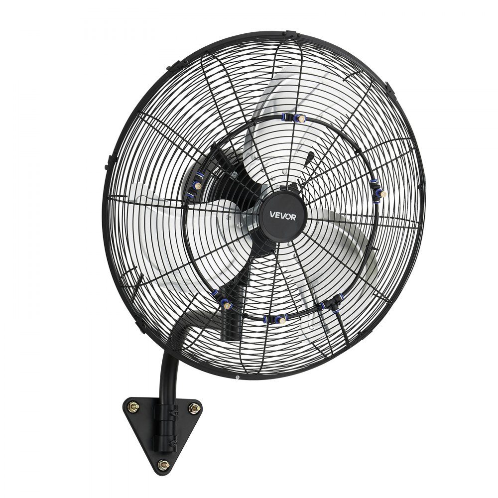 95W Industrial Wall Fan 56cm 7m/s Oscillating Wall Fan with Remote Control Mist and 18-Stunden-Timer Commercial Industrial Fan IP44 Waterproof for Workshop Garage Warehouse Black