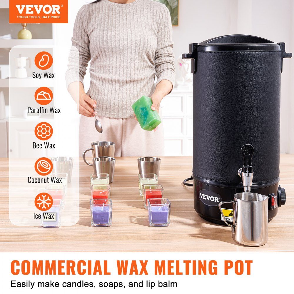 Candle Making Kit, Commercial Electric Wax Melter 10L 1100W Wax Melter Candle Making Machine DIY Candle Making Kit Including Wicks, Candle Pouring Pot, Spoon
