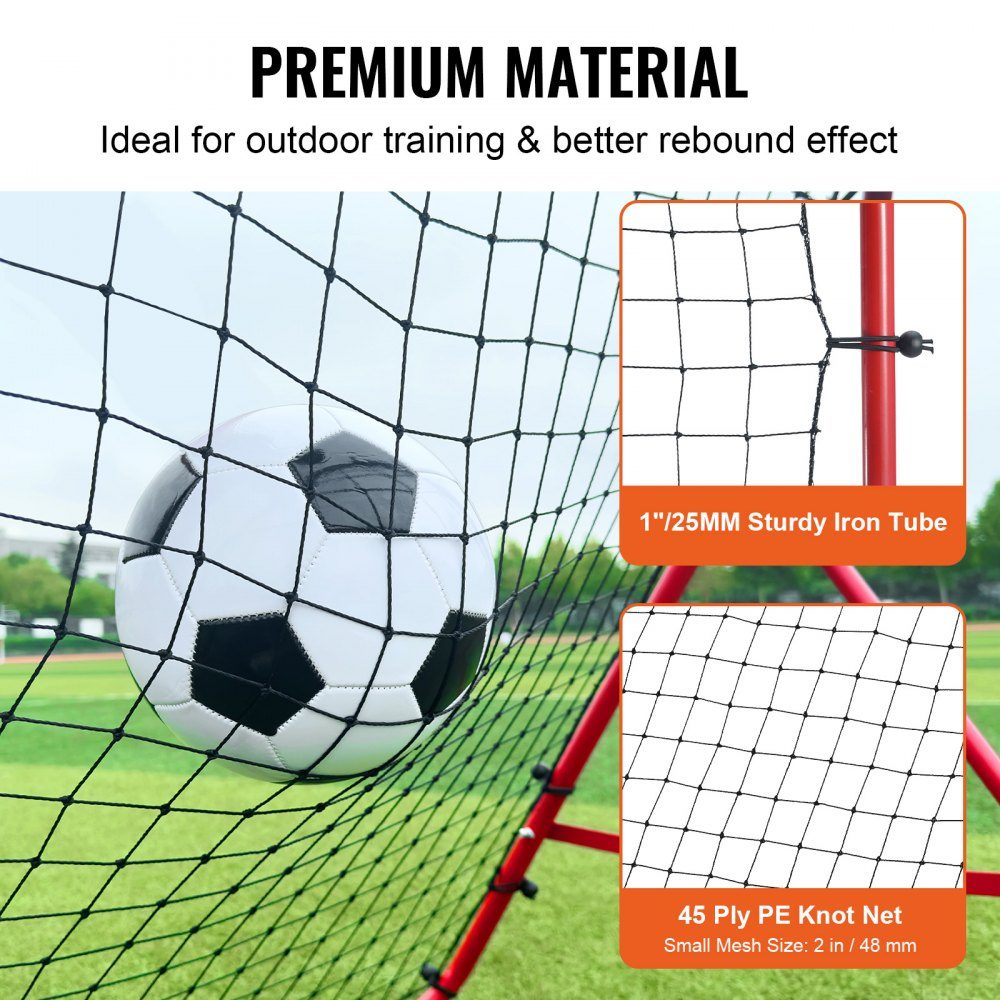 Voetbal Rebound Net Draagbaar Bounce Wall Voetbal 48x48mm Rebounder Voetbal IJzeren Pijp en PE Net Kinderen Tieners Voetbaldoel Rebounder Kicker voor voetbaltraining