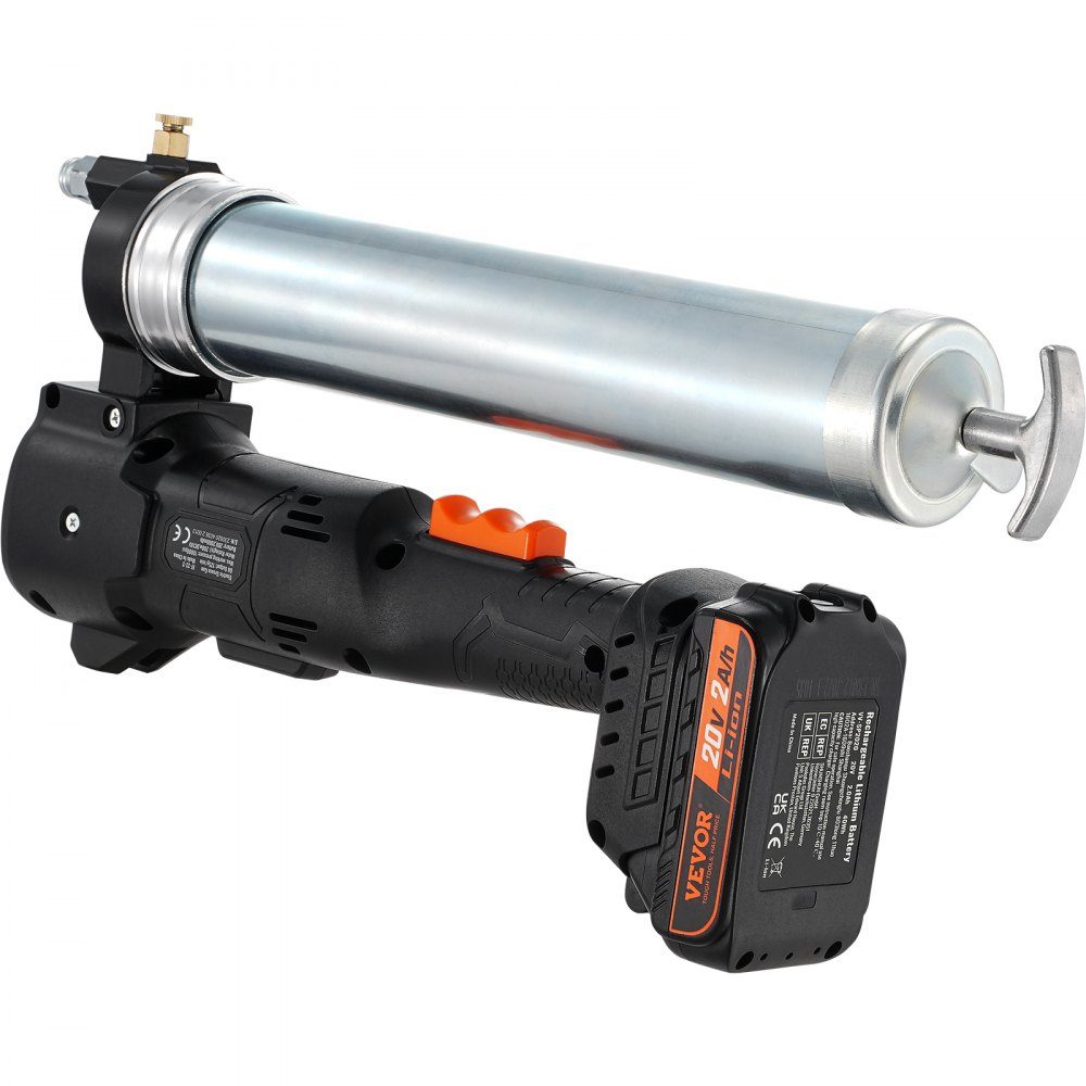 Bezprzewodowa smarownica 20 V Smarownica 500 g Ciśnienie robocze 10 000 PSI Elektryczna smarownica 125 g/min Szybkość podawania oleju w zestawie. 2x akumulatory 2,0 Ah, wąż Φ9x990mm i uniwersalna smarownica z szybką ładowarką