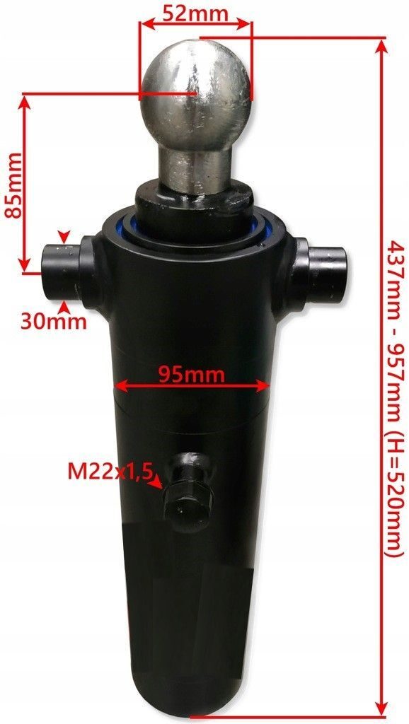 HYDRAULISCHE CILINDER Kipper AANHANGWAGEN ZUIGER set D-35