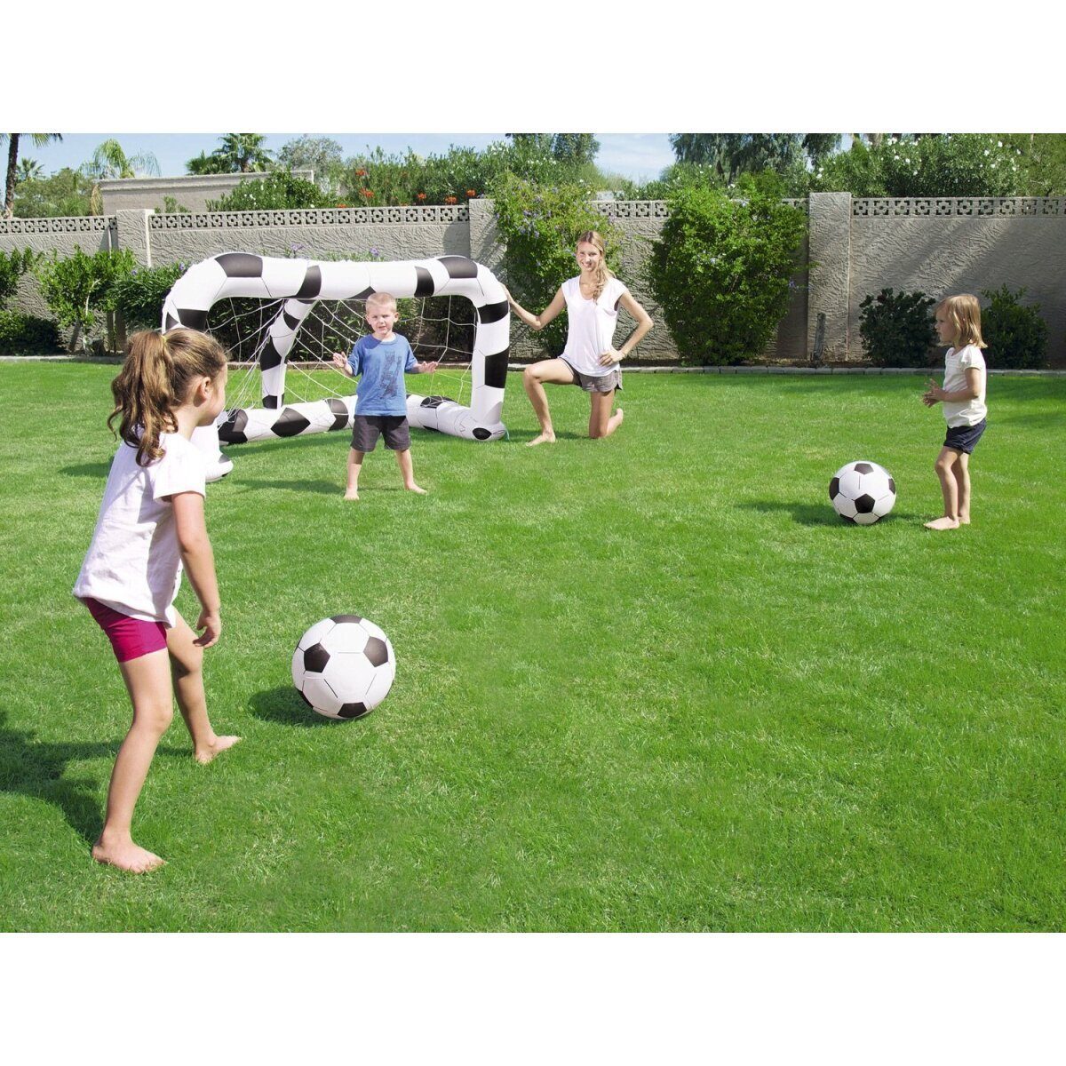 %SALE% Aufblasbares Fußballtor mit 2x Fußbällen