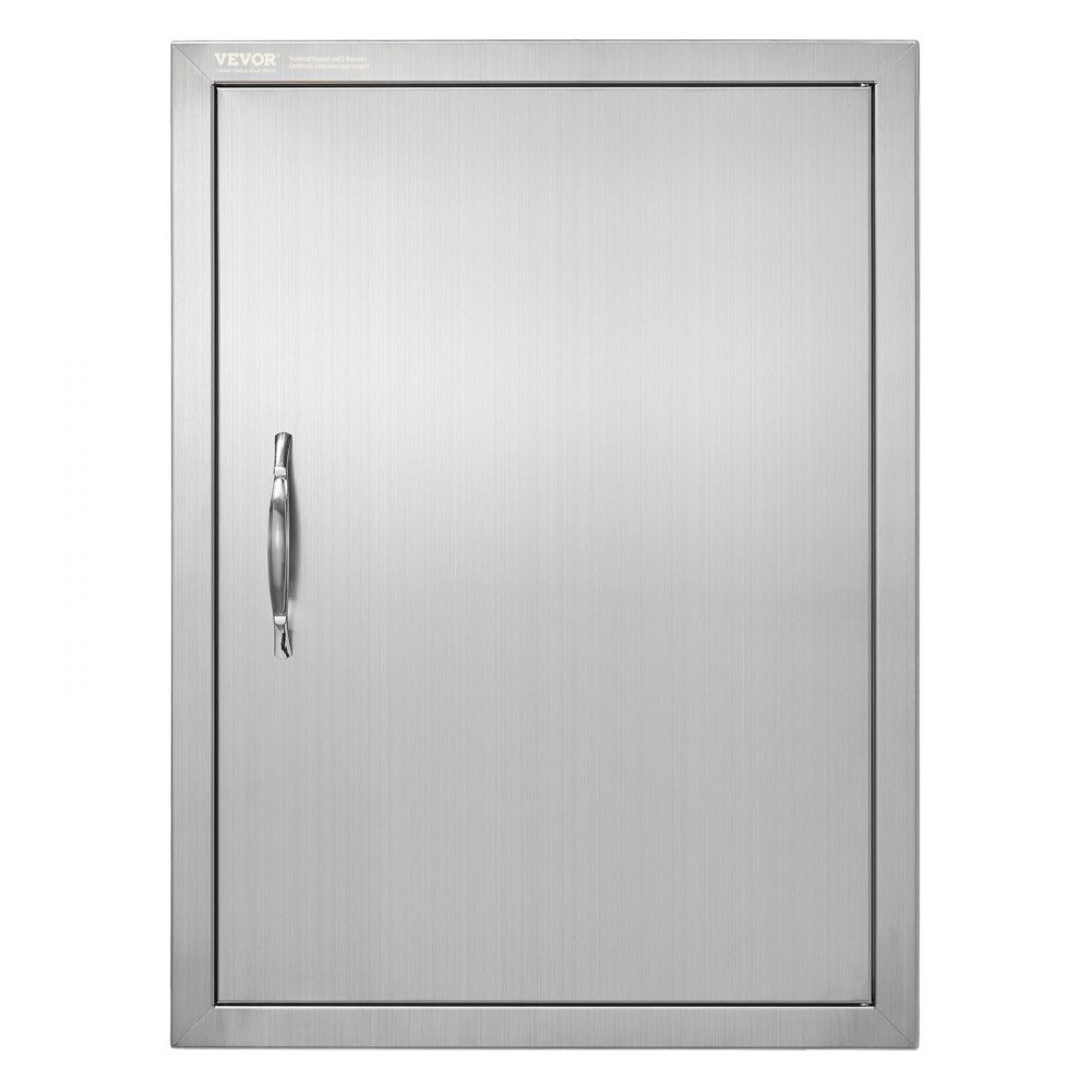 Grill-Zugangstür, 508 x 686 mm, einzelne Außenküchentür, bündig montierte Edelstahltür, vertikale Wandtür mit Griff, für Grillinsel, Grillstation, Außenschrank