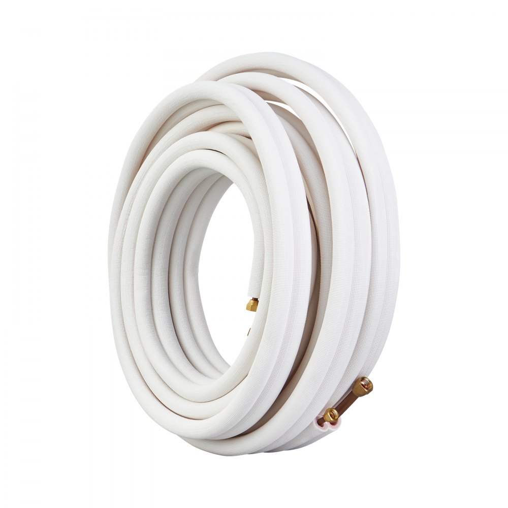 15240 mm Mini-Split-Leitungssatz, Kupferrohre mit 9,53 mm und 15,875 mm Außendurchmesser und dreischichtige Isolierung für Mini-Split-Klimaanlagen, Kältemittel- oder Wärmepumpengeräte und HVAC mit Wickelstreifen 15240 mm Mini-Split-Leitungssatz, Kupferrohre mit 9,53 mm und 15,875 mm Außendurchmesser und dreischichtige Isolierung für Mini-Split-Klimaanlagen, Kältemittel- oder Wärmepumpengeräte und HVAC mit Wickelstreifen