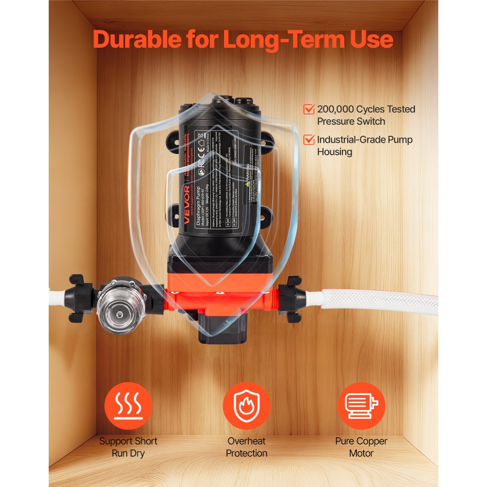 Diaphragm Pump 12V DC 22.7L/min Self-Priming 4 Chamber Diaphragm Water Pump with Automatic Pressure Switch 4.8bar Pressure for Motorhome Caravan Ship Yacht Car Wash Diaphragm Pump 12V DC 22.7L/min Self-Priming 4 Chamber Diaphragm Water Pump with Automatic Pressure Switch 4.8bar Pressure for Motorhome Caravan Ship Yacht Car Wash