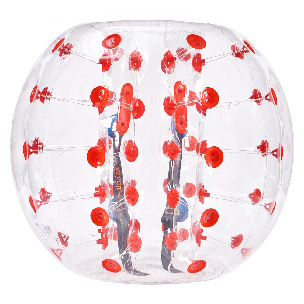 Aufblasbarer Bump-Ball, Bumper-Ball, 1 Stück, 1,2 m x 1,03 m, menschlicher Kollisionsball, PVC-Körper-Blasen-Bounce-Ball für Outdoor-Aktivitäten, transparent + rote Punkte, aufblasbarer Bumper-Ball