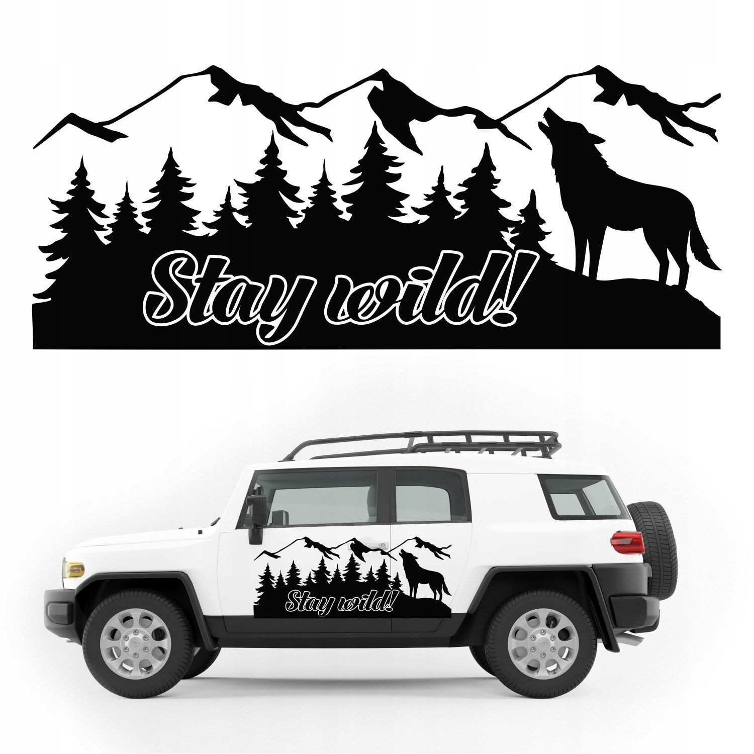 Sticker for motorhome, caravan, car - mountains (120x50 cm) motif 6