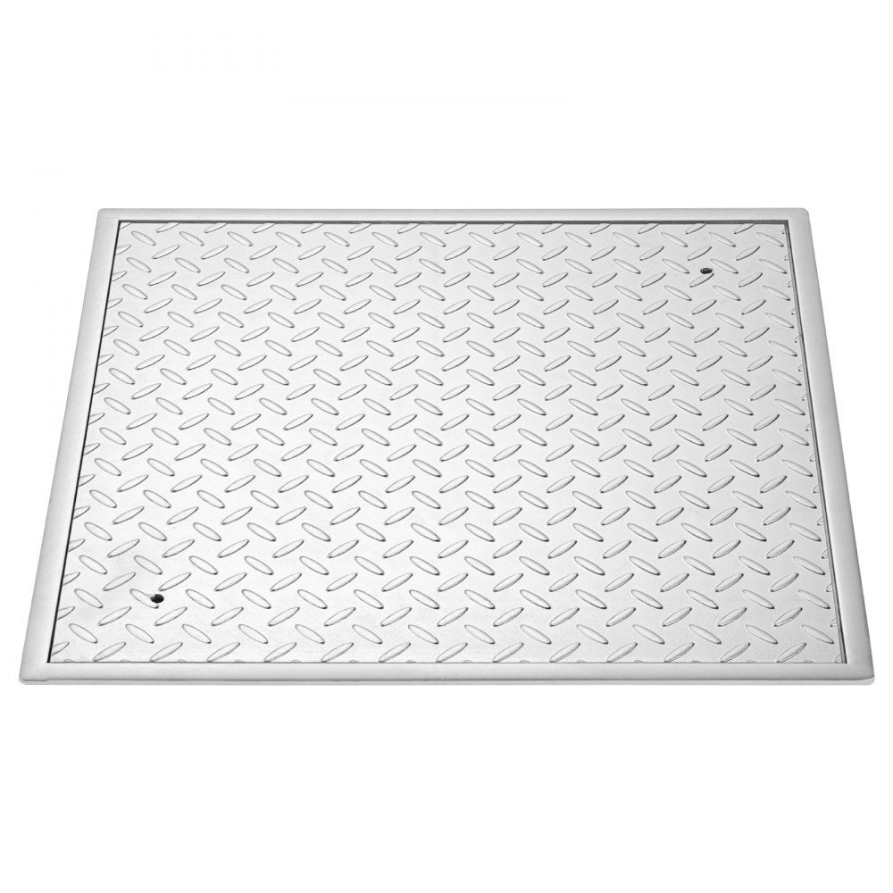 Schachtabdeckung mit Rahmen 60 x 60 cm, quadratische Schachtabdeckung, Klärgrubenabdeckung, robuste, rutschfeste Schachtabdeckung aus Kohlenstoffstahl für Abflüsse, für Gehwege, Gärten, Höfe