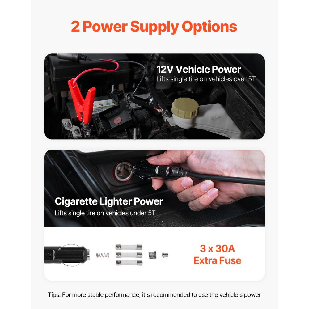 Cric de voiture électrique 15T Cric à ciseaux électrique réglable avec haute capacité, remplacement du changeur de pneu 12V avec double alimentation et lumière LED, ensemble de cric de voiture pour camion berline SUV