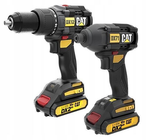 Set CAT Akkuschrauber DX12K Schraubendreher Schraubendreher DX71 2x2,0Ah Akku-Set im Koffer