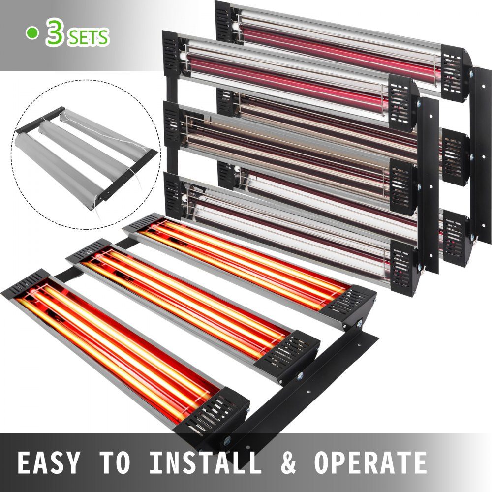 3x paint dryer radiator infrared heater infrared lamp 3kW