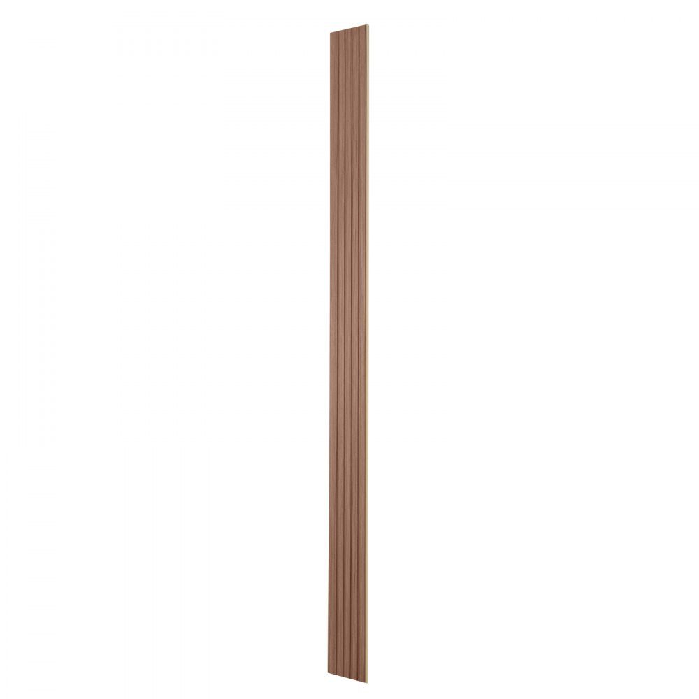 Akustikplatten, Set mit 8 Akustikplatten, 2450 x 166 mm, WPC-Akzent-Wandpaneele aus Holz für moderne Innenwände, Kunstholz-Wandpaneele für stilvolles Dekor und Geräuschreduzierung, graue Eiche