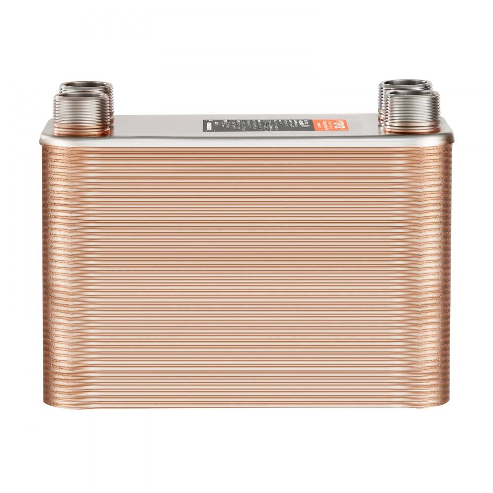Échangeur de chaleur 127x305mm Échangeur de chaleur à plaques brasées à 80 plaques Cuivre/acier inoxydable 316L Échangeur de chaleur eau à eau pour chauffage par le sol Eau chaude Fonte de la neige Refroidissement de la bière