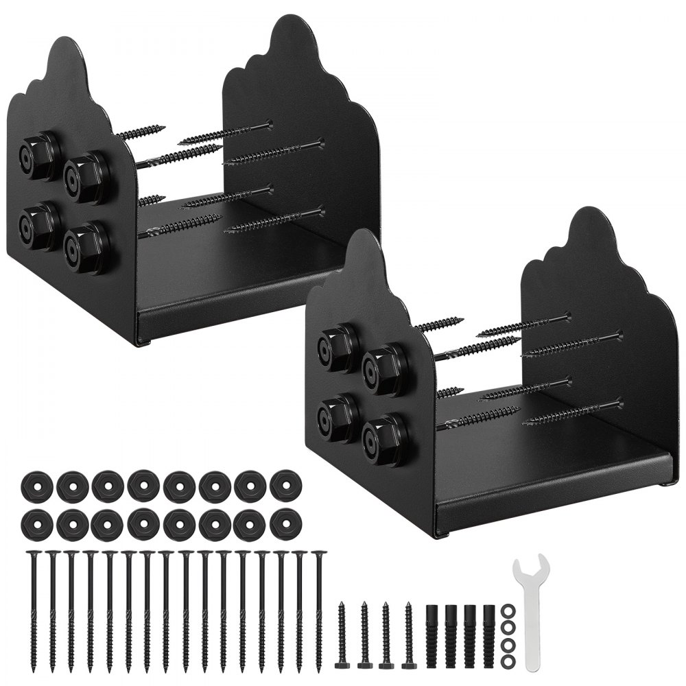 Support de poteau, 2 pièces, dimensions intérieures 200x190 mm pour poteaux 203,2x190/190x190 mm, manchon à visser en acier au carbone, idéal pour support de garde-corps de terrasse de tonnelle, plaque de base de pont, noir Support de poteau, 2 pièces, dimensions intérieures 200x190 mm pour poteaux 203,2x190/190x190 mm, manchon à visser en acier au carbone, idéal pour support de garde-corps de terrasse de tonnelle, plaque de base de pont, noir