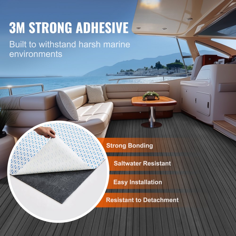 Plancher de bateau en mousse EVA pour pont de bateau, 2400 x 600 x 6 mm, antidérapant, auto-adhésif, 14 400 cm², tapis marin pour bateaux, yachts, pontons, ponts de kayak Plancher de bateau en mousse EVA pour pont de bateau, 2400 x 600 x 6 mm, antidérapant, auto-adhésif, 14 400 cm², tapis marin pour bateaux, yachts, pontons, ponts de kayak