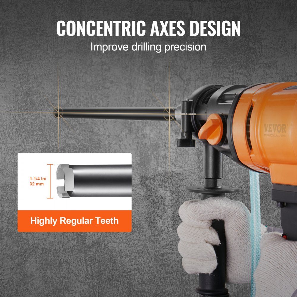 Diamond Drill Bit Core Drill, 32mm Wet Diamond Core Drill, 355mm Drilling Depth Concrete Core Drill, 5/8"-11 Female Thread, Laser Welding, Diamond Wet Drill for Concrete Bricks and Blocks, Black