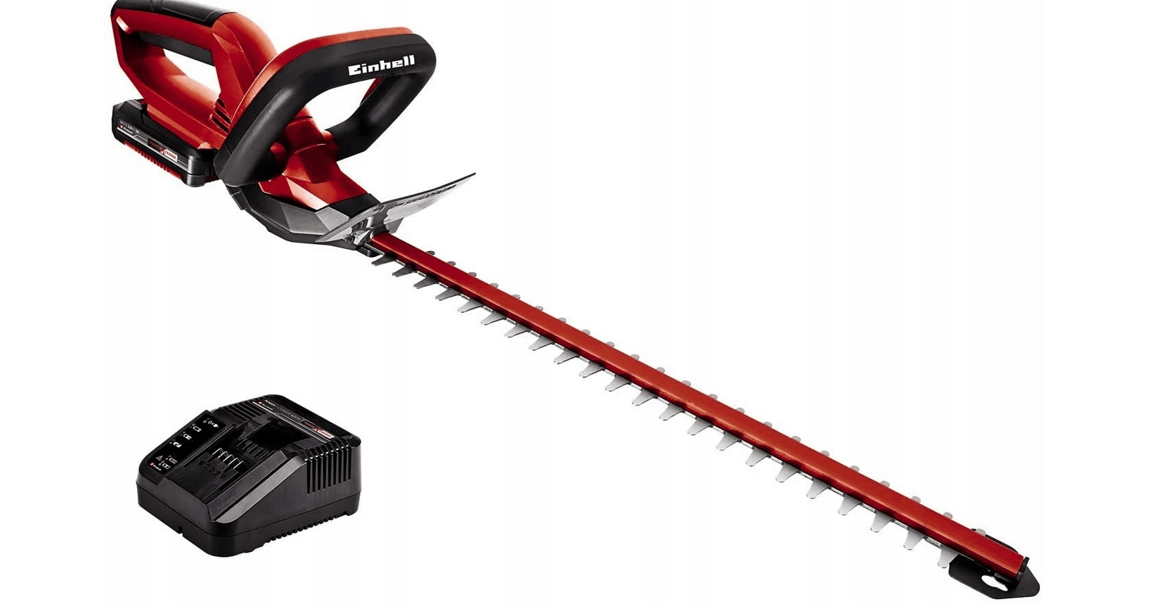 Einhell Akku-Heckenschere GE-CH 1846 Li Set Power X-Change (18 V, 46 cm Schnittlänge, 15 mm Zahnabstand, ergonomischer Griff, inkl. 2,0 Ah Akku und Ladegerät)
