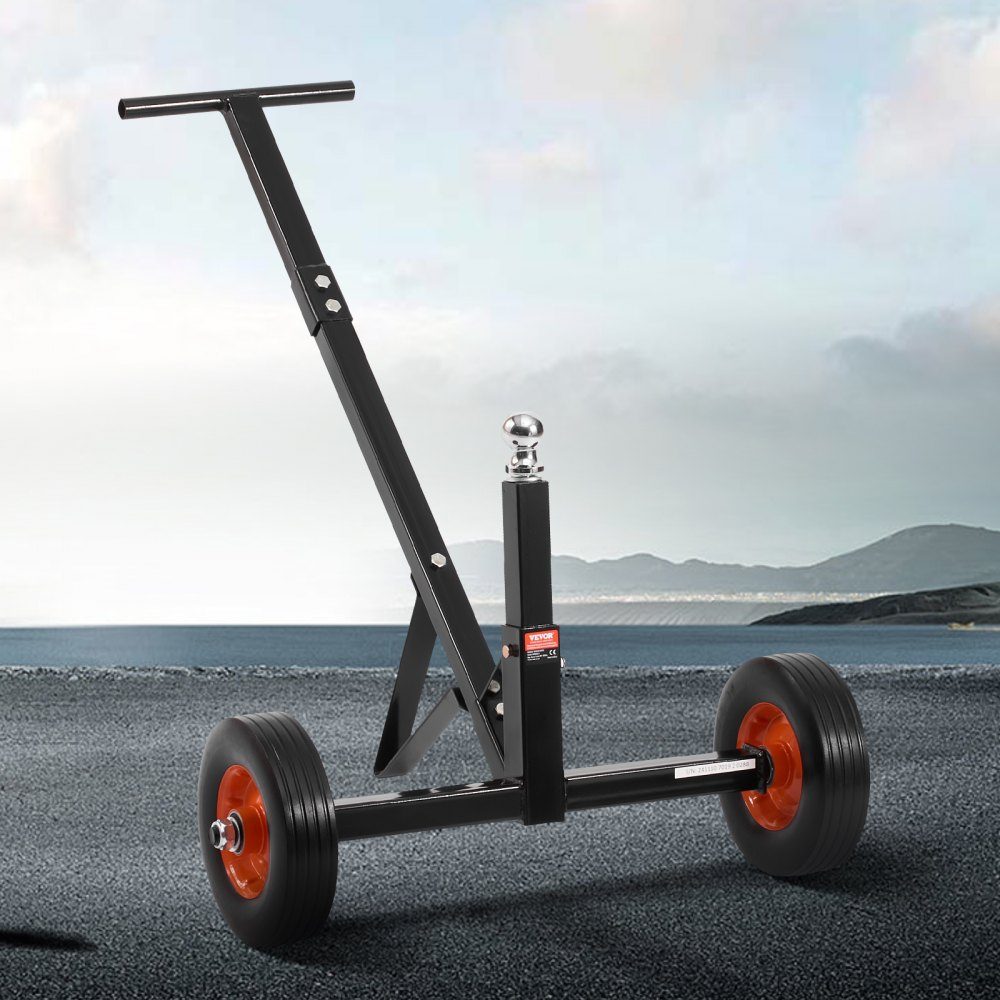 Rangierhilfeanhänger, Anhängerwagen, 272 kg Stützlast, 42 & 56 cm höhenverstellbar, 47,3 mm Kupplungskugel, 254 mm Vollgummireifen, zum Bewegen von Wohnmobil-Bootsanhängern