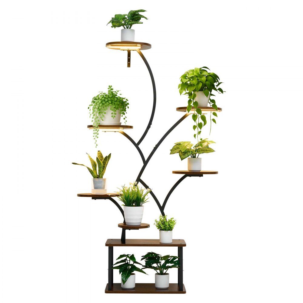 Plant Stand with Grow Lights, 8 Tier Plant Shelf Flower Stand, 3 Timers and 10 Brightness Levels, Flower Shelf Decoration for Living Room and Balcony, 920x310x1575mm