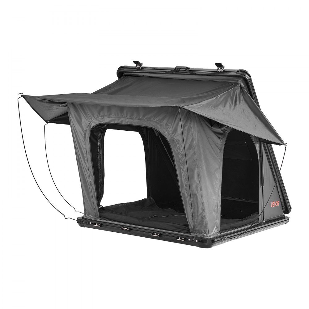 Tente de toit de voiture à coque rigide pour 2-3 personnes, tente de camping en aluminium avec éclairage LED tricolore et 1 fenêtre, imperméable et coupe-vent, pour pick-up Jeep SUV, 256 x 222 x 152 cm (déplié)