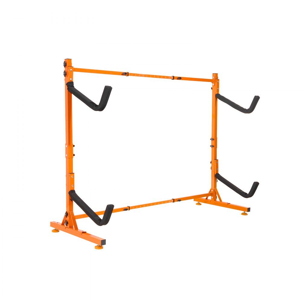 Kayak Holder, Kayak Hanger 1265 x 788 x 1380mm, Freestanding Kayak Stand 2 Kayaks 1230-1825mm Width Adjustment Range, Kayak Storage Rack, Heavy Duty Kayak Storage Hooks