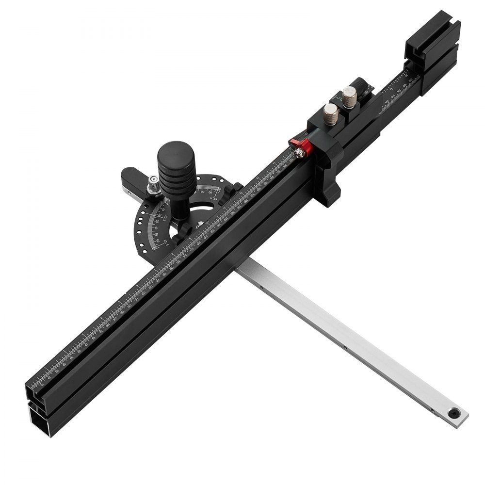 Miter Gauge Standard Slot 19x10mm Aluminum Alloy with 48-89cm Grid 15 Angle Stops Adjustable Piston and Removable Disc for Woodworking