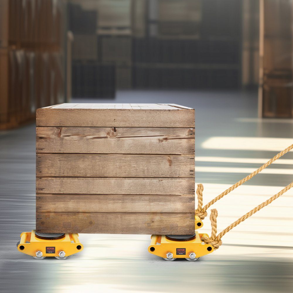 4x armored rollers 12T transport chassis 280x210x105mm transport rollers with 4 directional wheels made of carbon steel industrial roller Ф 135x9mm swivel plate furniture transport aid transport roller