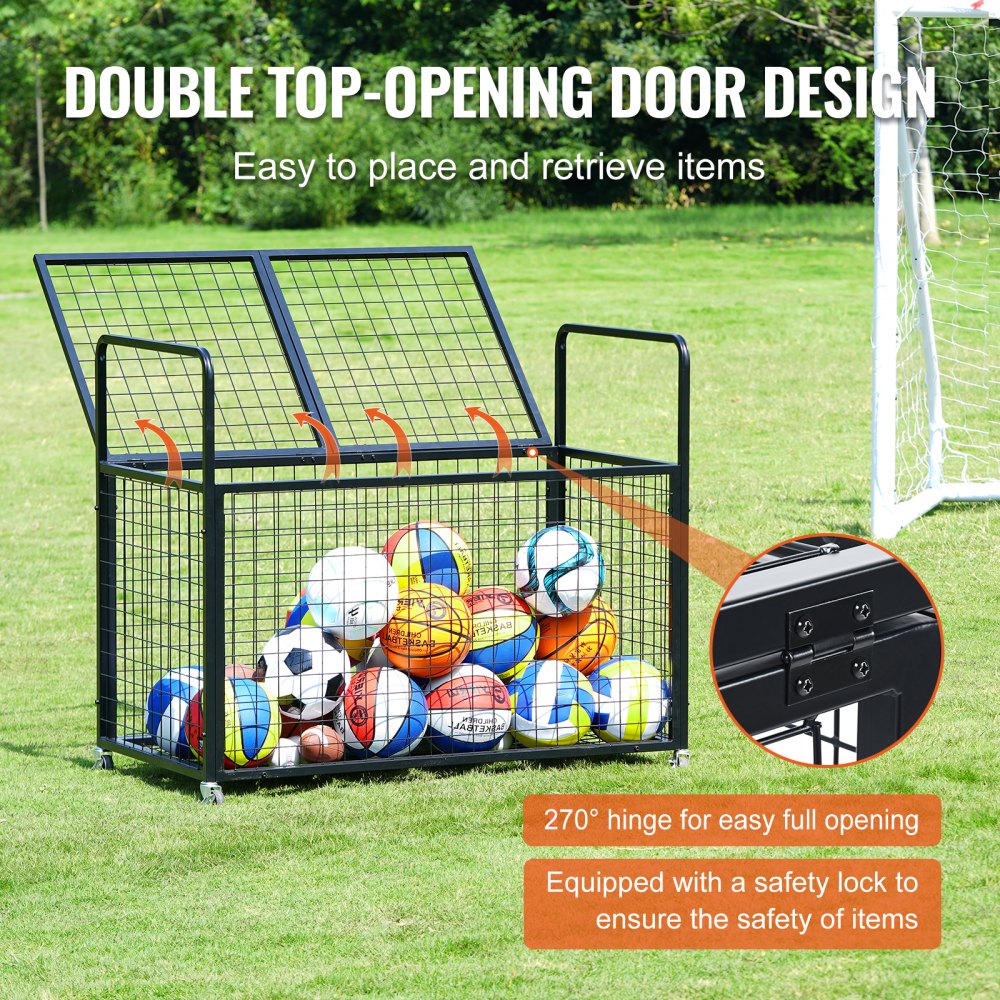 Ballenwagen Rollende wagen 1150 x 610 x 912 mm Sportballen Afsluitbare basketbalkooi Ballenkooi Indoor Outdoor Sportuitrusting Rollende stalen opslagwagen voor garages Ballenwagen Rollende wagen 1150 x 610 x 912 mm Sportballen Afsluitbare basketbalkooi Ballenkooi Indoor Outdoor Sportuitrusting Rollende stalen opslagwagen voor garages