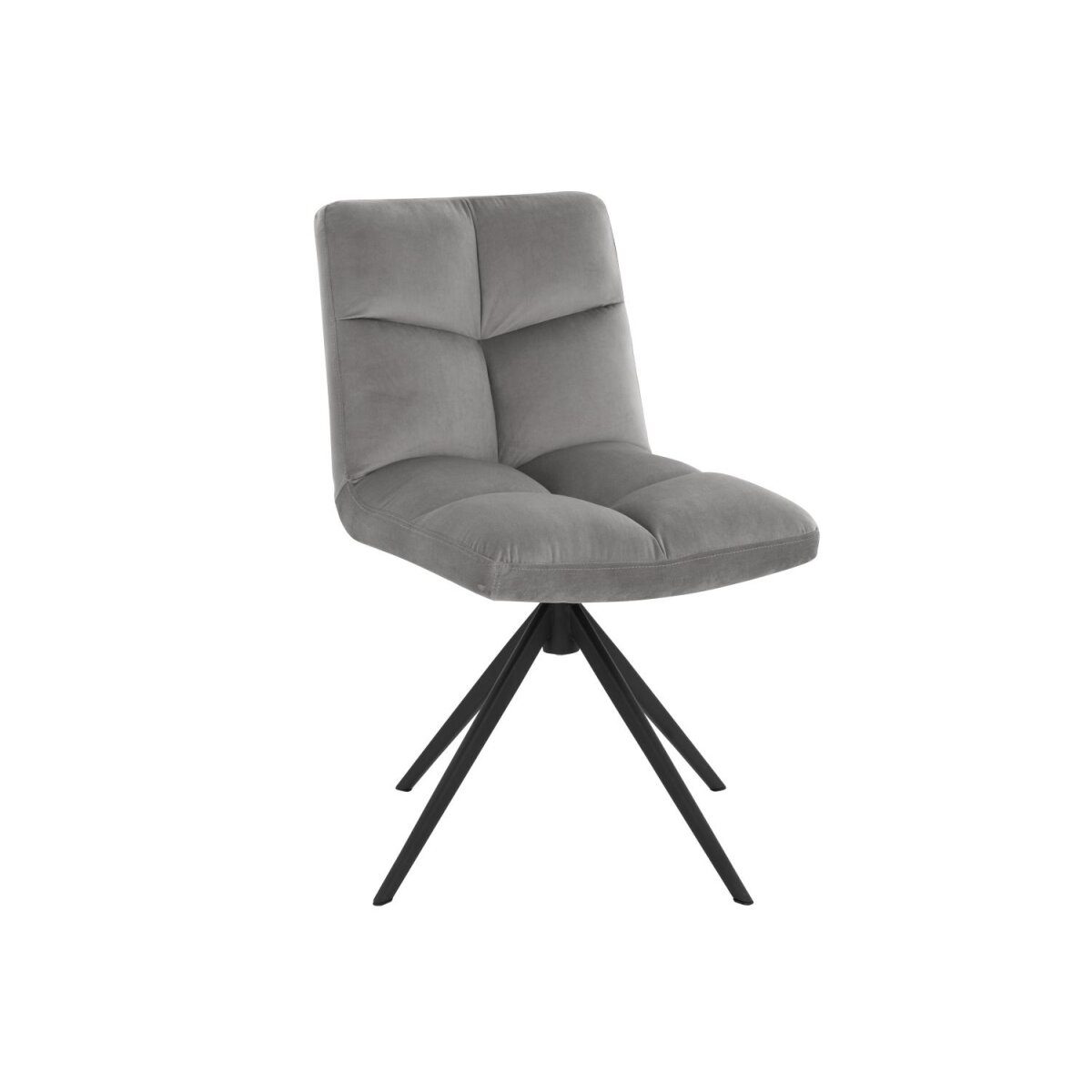HOME DELUXE “NODA” eetkamerstoel, 2-delig (fluweel lichtgrijs)