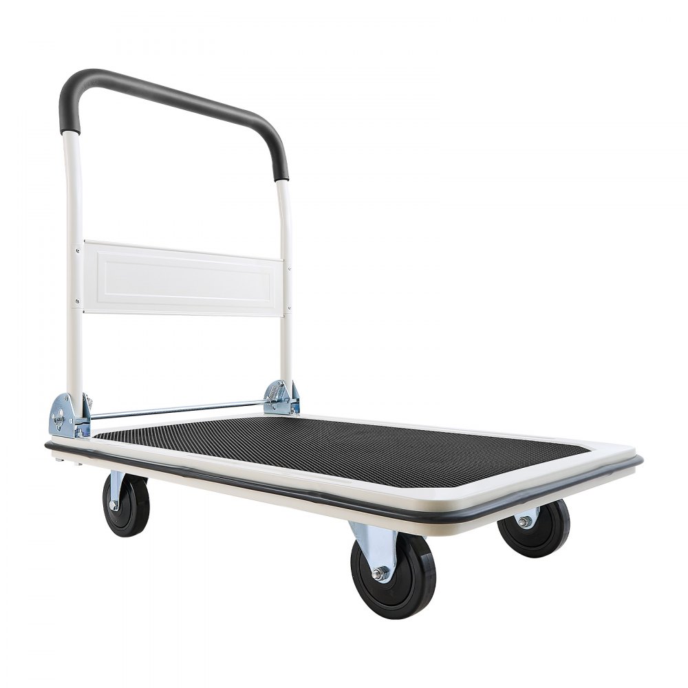 Foldable platform trolley 300 kg, transport trolley with swivel castor, hand trolley loading area with anti-slip coating, transport aid for easy storage, 900x610x870 mm trolley Foldable platform trolley 300 kg, transport trolley with swivel castor, hand trolley loading area with anti-slip coating, transport aid for easy storage, 900x610x870 mm trolley